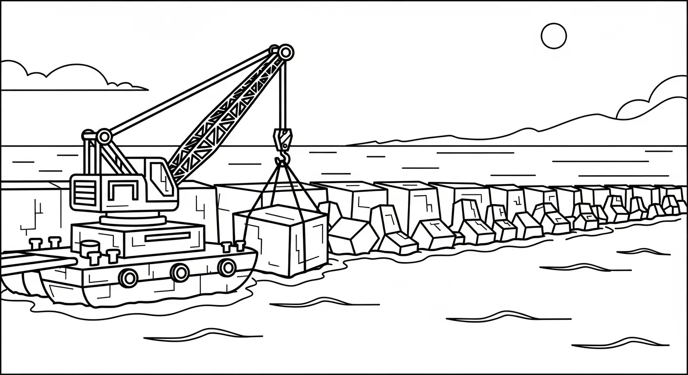 in hình tô màu Tranh Tô Màu Xe Cẩu cho bé 7 tuổi 1