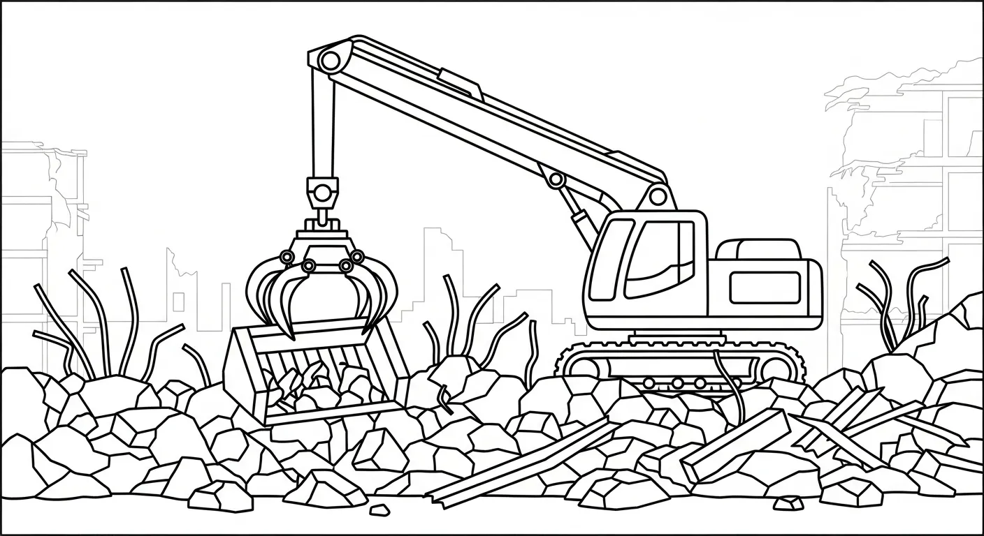 file hình tô màu Tranh Tô Màu Xe Cẩu cho bé in