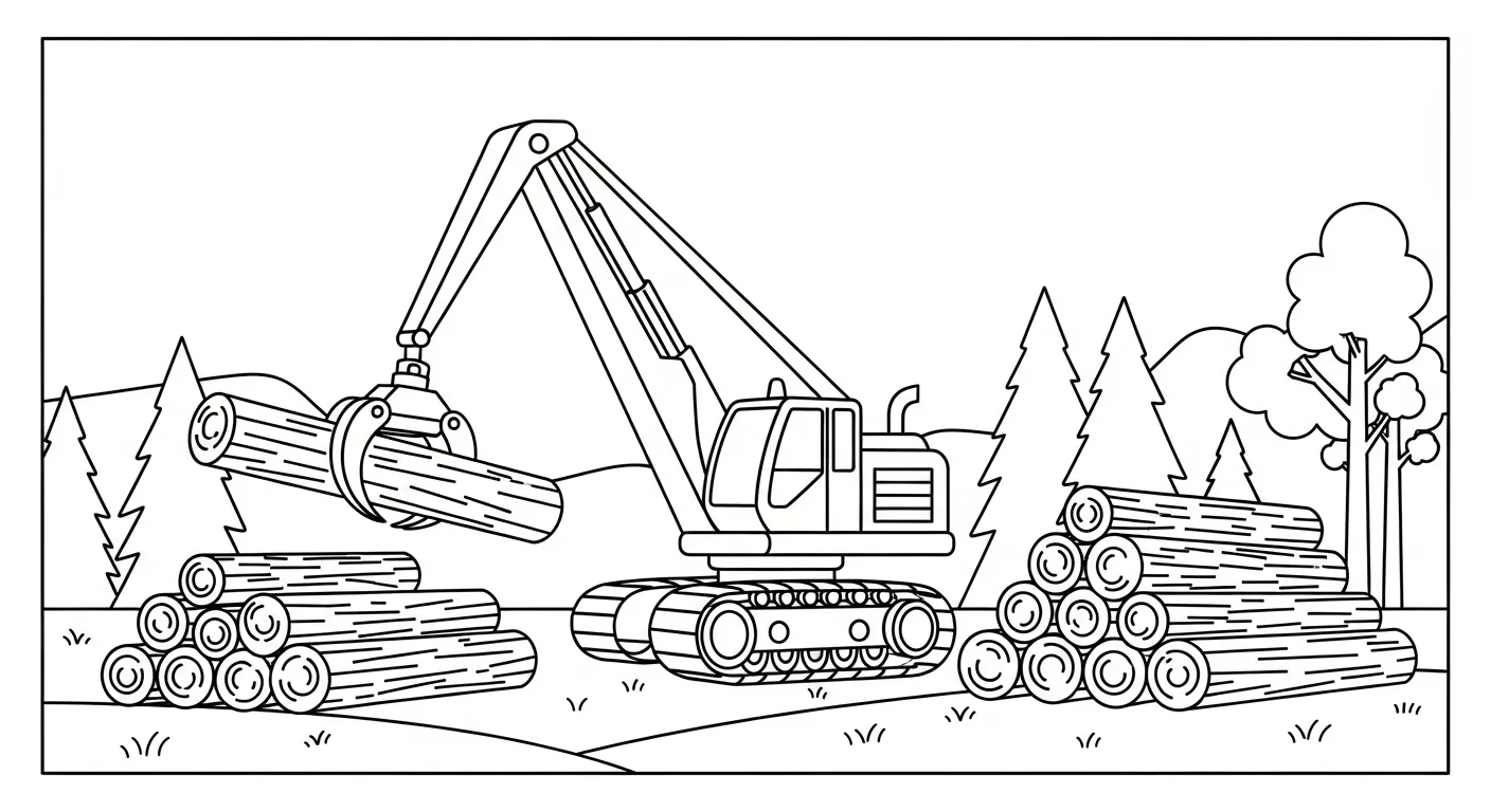tranh tô màu Tranh Tô Màu Xe Cẩu cho bé 6 tuổi miễn phí