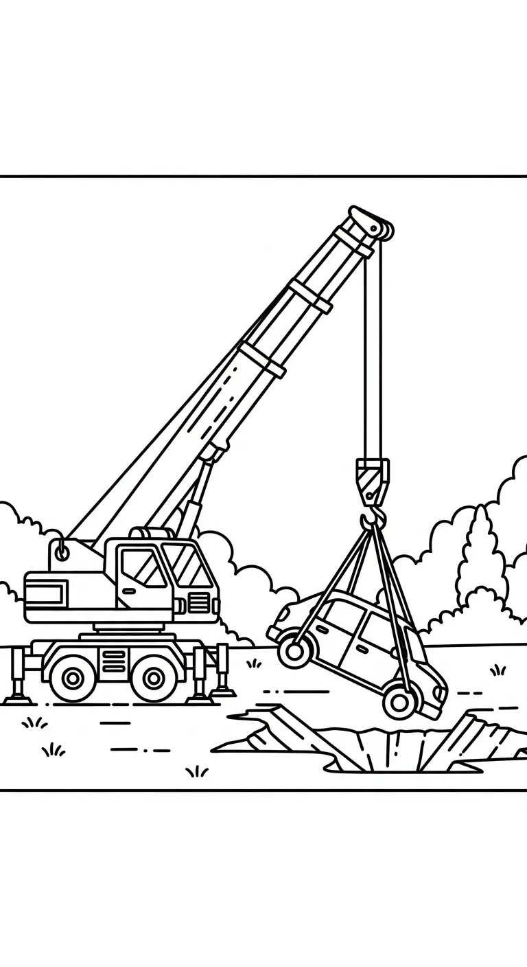 in hình tô màu Tranh Tô Màu Xe Cẩu cho bé 3 tuổi 1