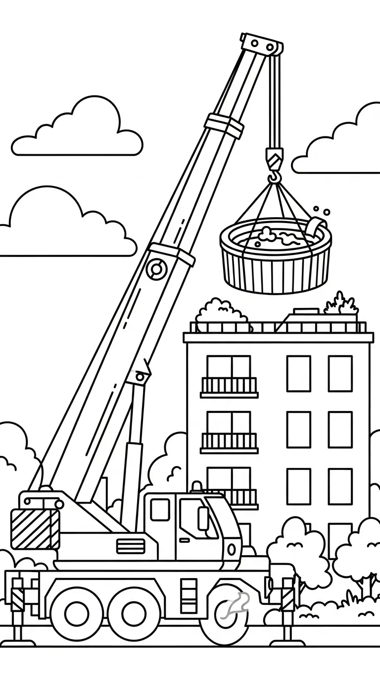 hình tô màu Tranh Tô Màu Xe Cẩu cho bé tải về