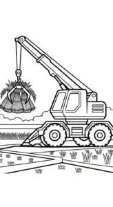 in hình tô màu Tranh Tô Màu Xe Cẩu cho bé 6 tuổi