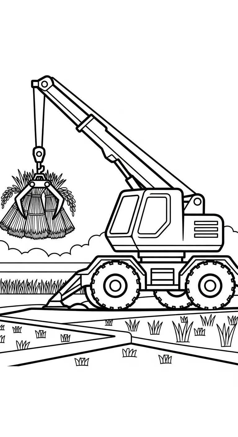 in hình tô màu Tranh Tô Màu Xe Cẩu cho bé 6 tuổi