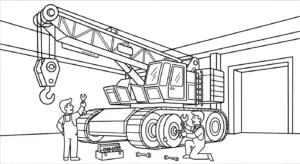 tranh tô màu Tranh Tô Màu Xe Cẩu cho bé 3 tuổi miễn phí