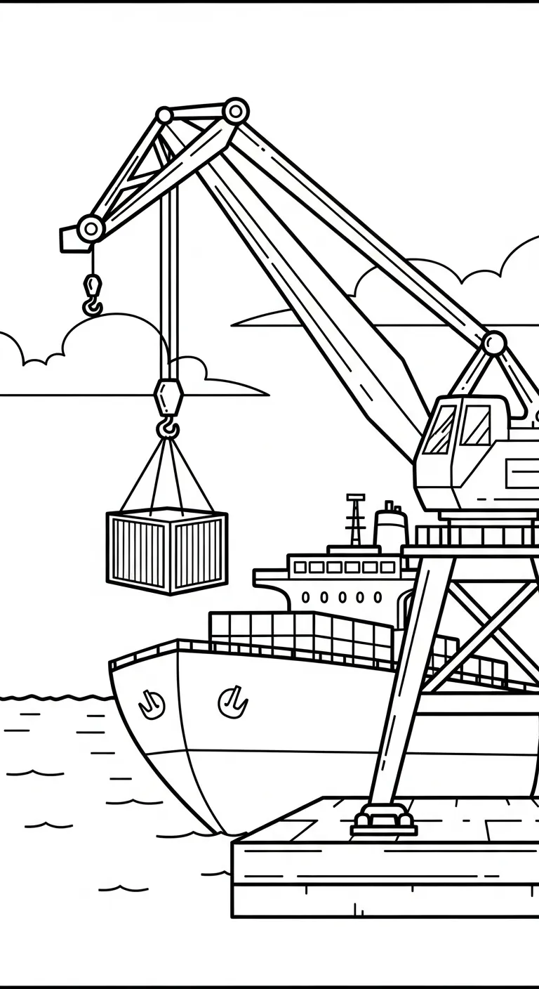 tải hình tô màu Tranh Tô Màu Xe Cẩu cho bé miễn phí