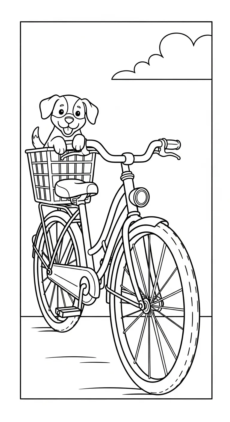 in hình tô màu Tranh Tô Màu Xe Đạp cho bé 1