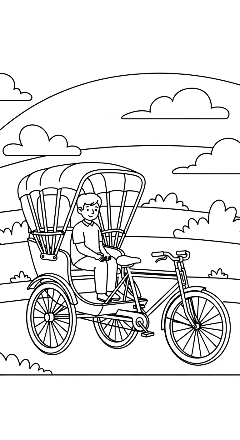in tranh tô màu Tranh Tô Màu Xe Đạp cho bé 7 tuổi