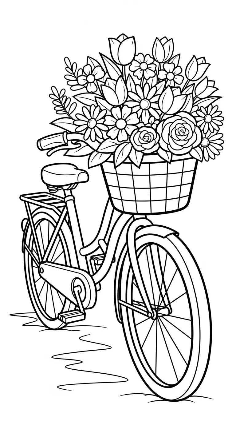 tải hình tô màu Tranh Tô Màu Xe Đạp cho bé 3 tuổi
