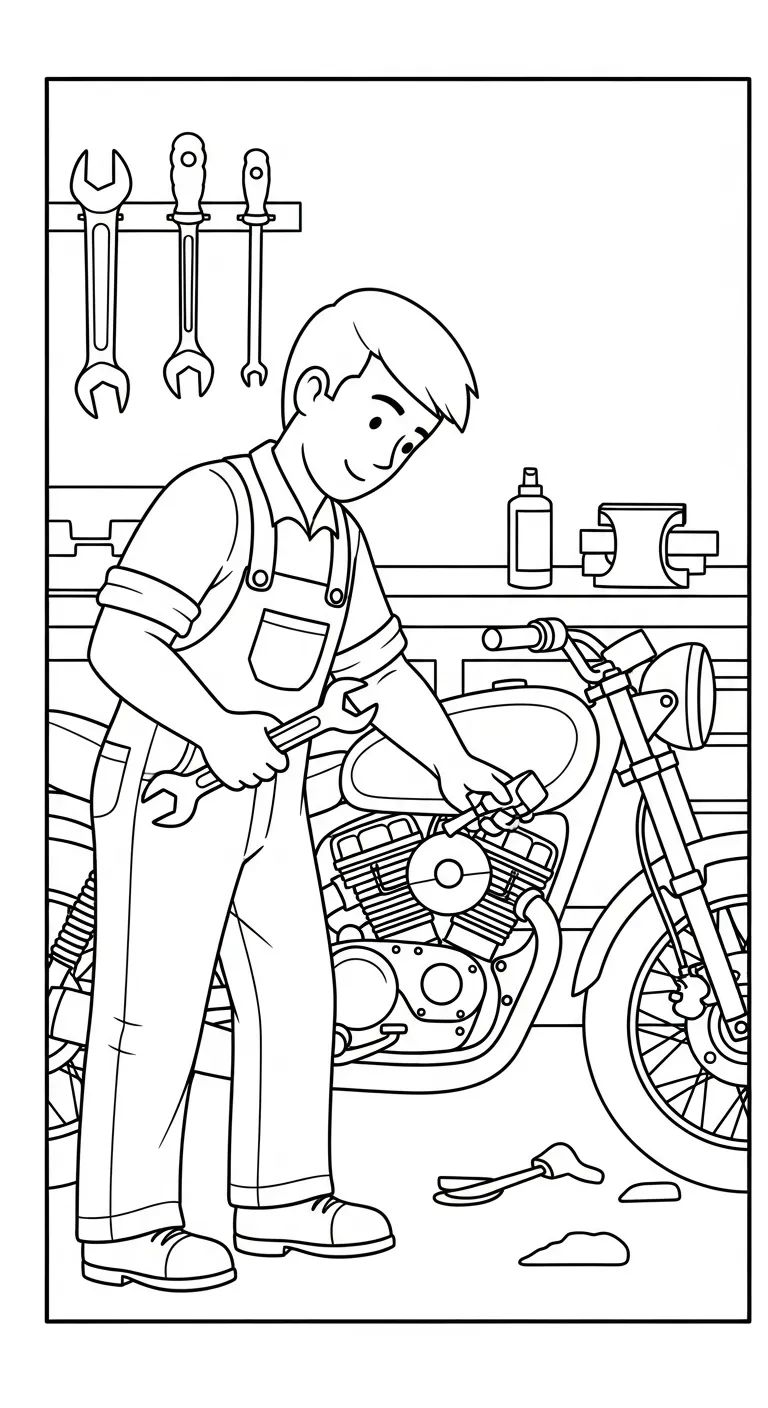 hình tô màu Tranh Tô Màu Xe Máy cho bé đơn giản