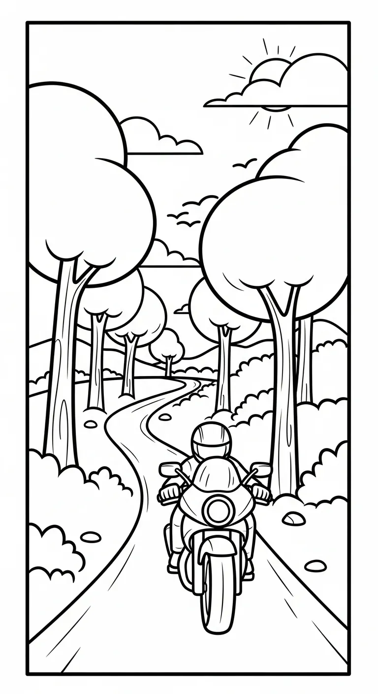 tranh tô màu Tranh Tô Màu Xe Máy cho bé 7-8 tuổi