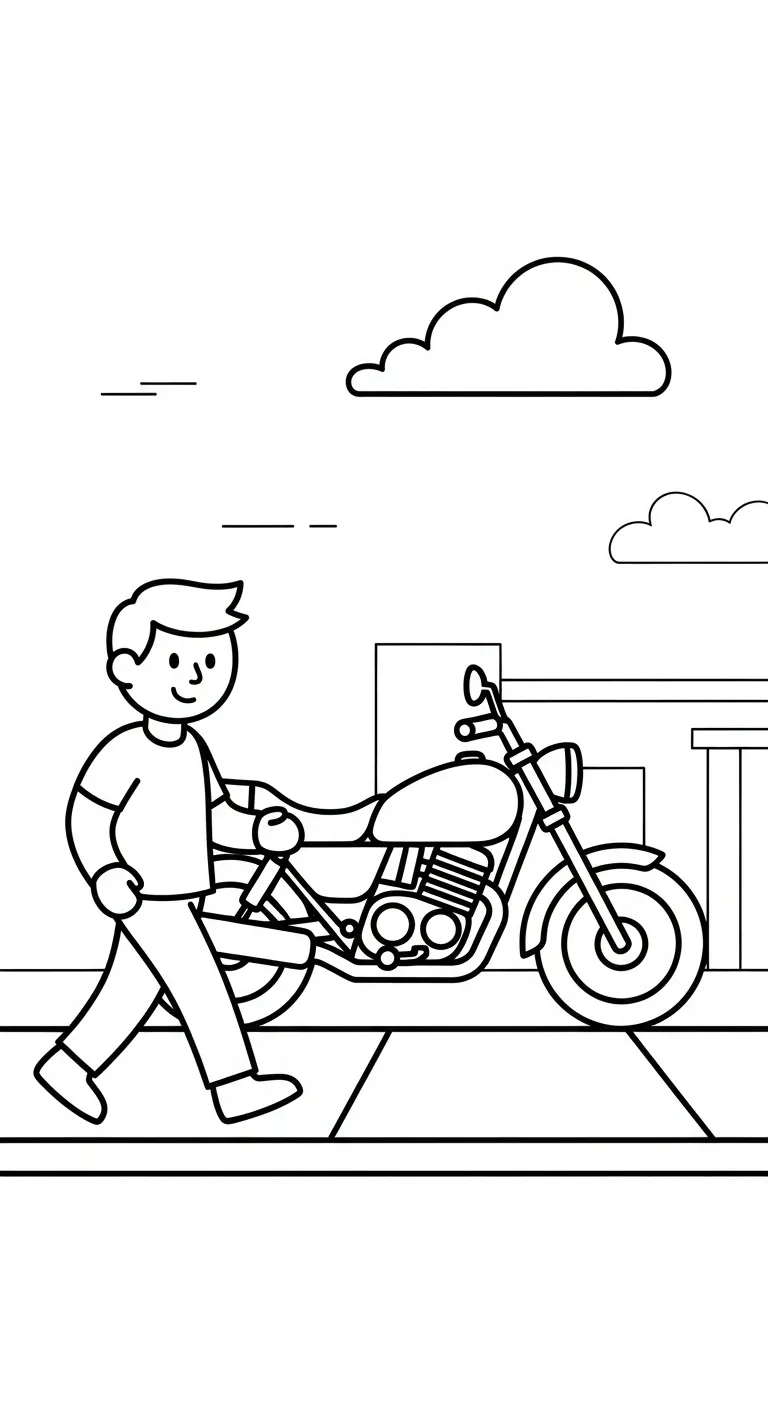 in tranh tô màu Tranh Tô Màu Xe Máy cho bé 4 tuổi