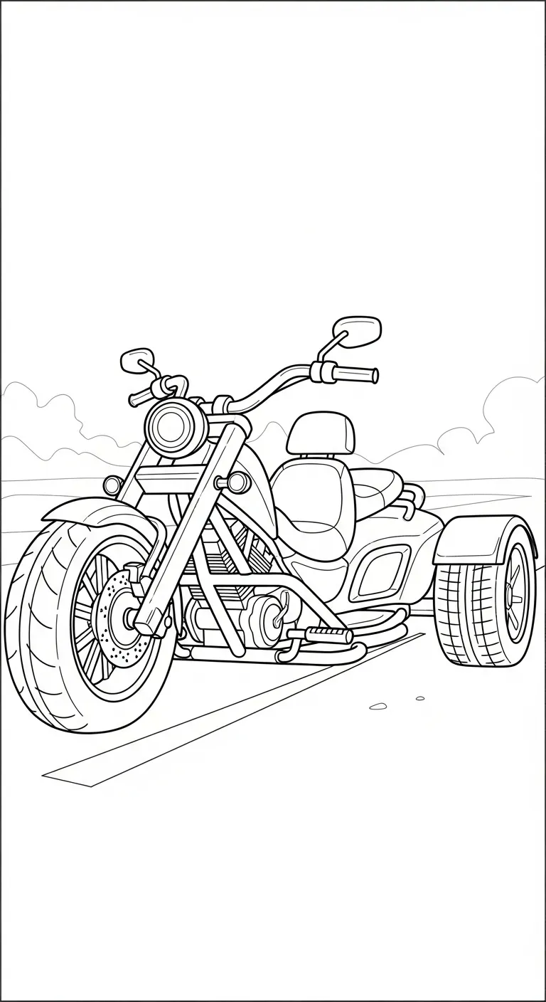 hình tô màu Tranh Tô Màu Xe Máy cho bé 6 tuổi