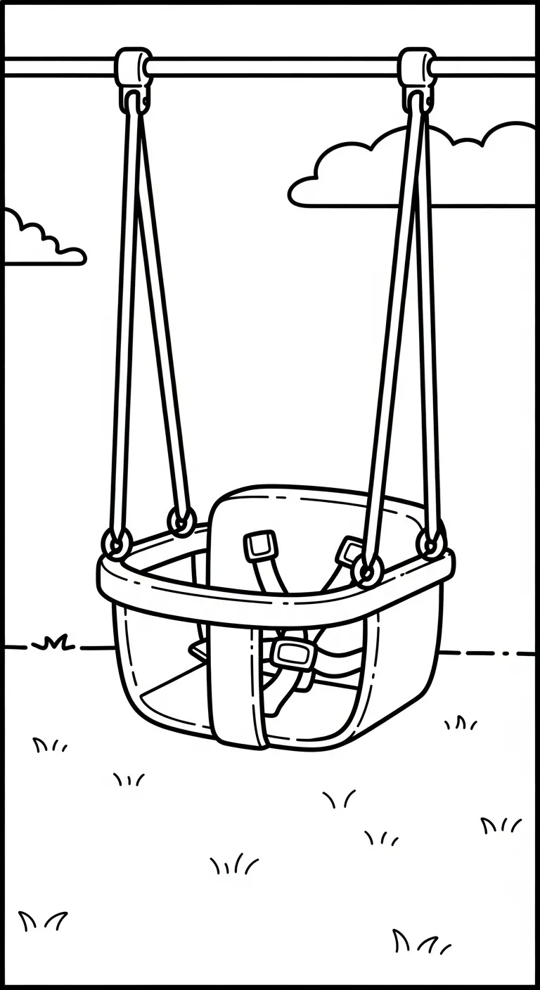 hình tô màu Tranh Tô Màu Xích Đu cho bé 4 tuổi miễn phí