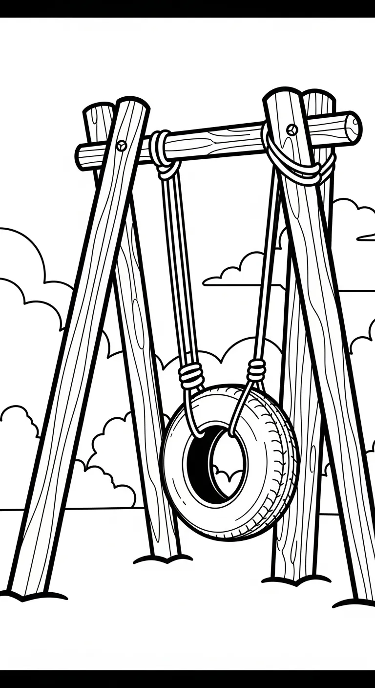 mẫu in tranh tô màu Tranh Tô Màu Xích Đu cho bé