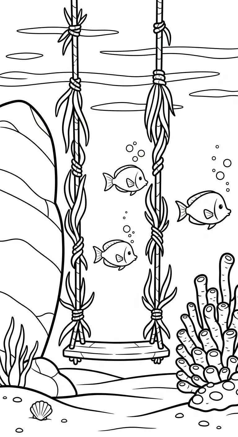 download tranh tô màu Tranh Tô Màu Xích Đu cho bé