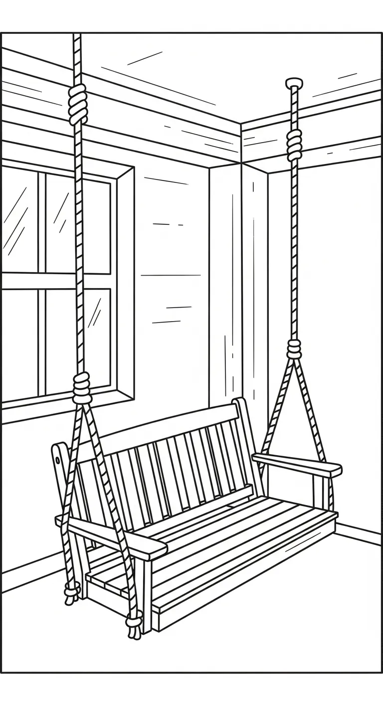 tranh tô màu Tranh Tô Màu Xích Đu cho bé đơn giản