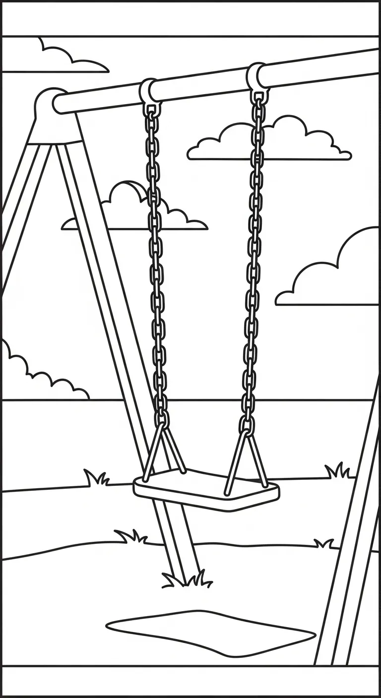 download hình tô màu Tranh Tô Màu Xích Đu cho bé