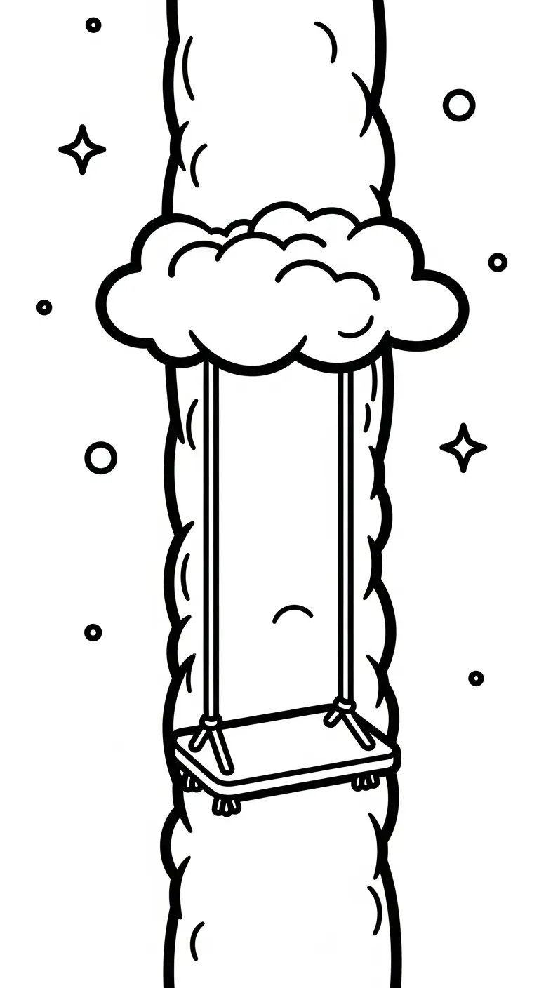 tranh tô màu Tranh Tô Màu Xích Đu cho bé