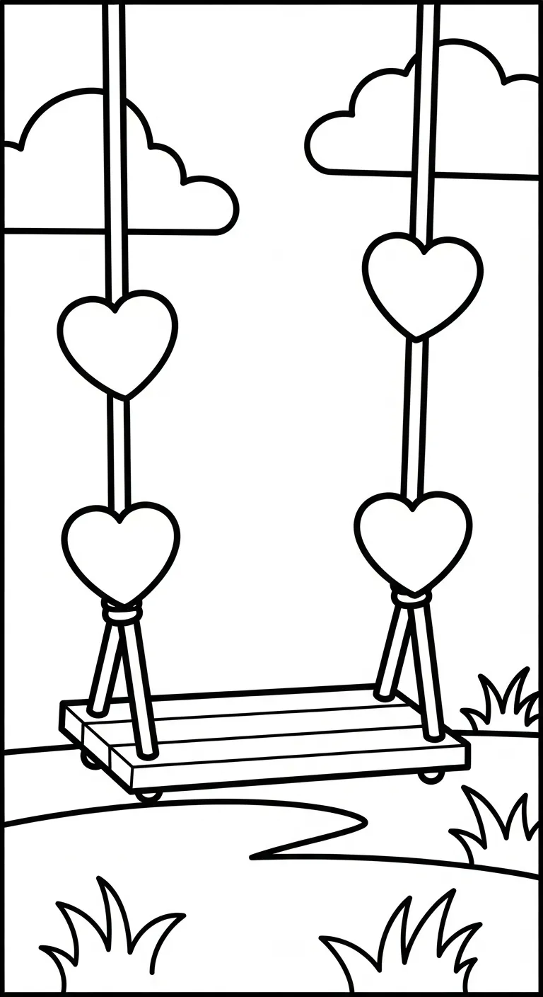 mẫu in hình tô màu Tranh Tô Màu Xích Đu cho bé