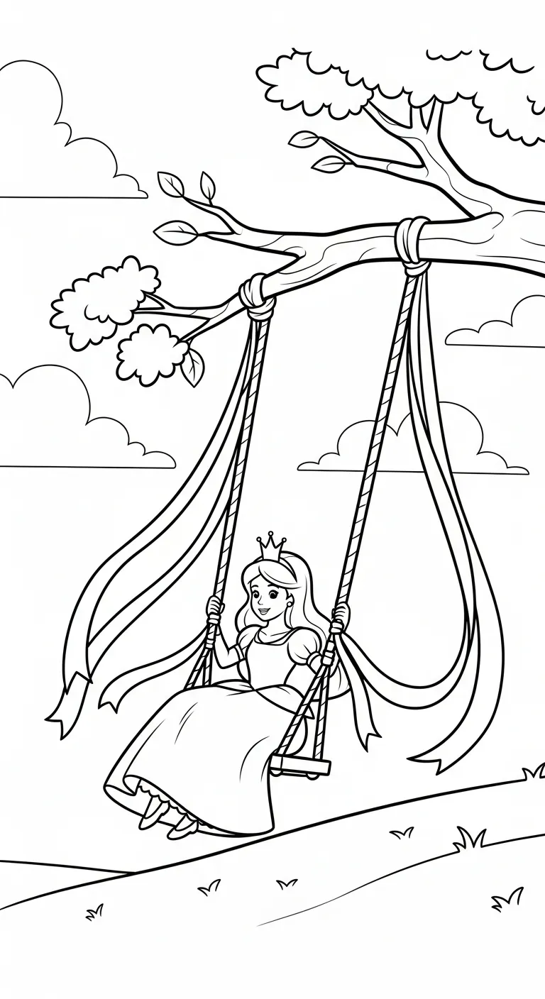 hình tô màu Tranh Tô Màu Xích Đu cho bé 6 tuổi