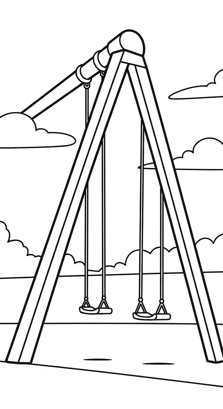 tranh tô màu Tranh Tô Màu Xích Đu cho bé 8 tuổi