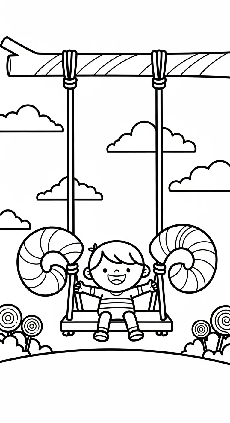 hình tô màu Tranh Tô Màu Xích Đu cho bé 5 tuổi