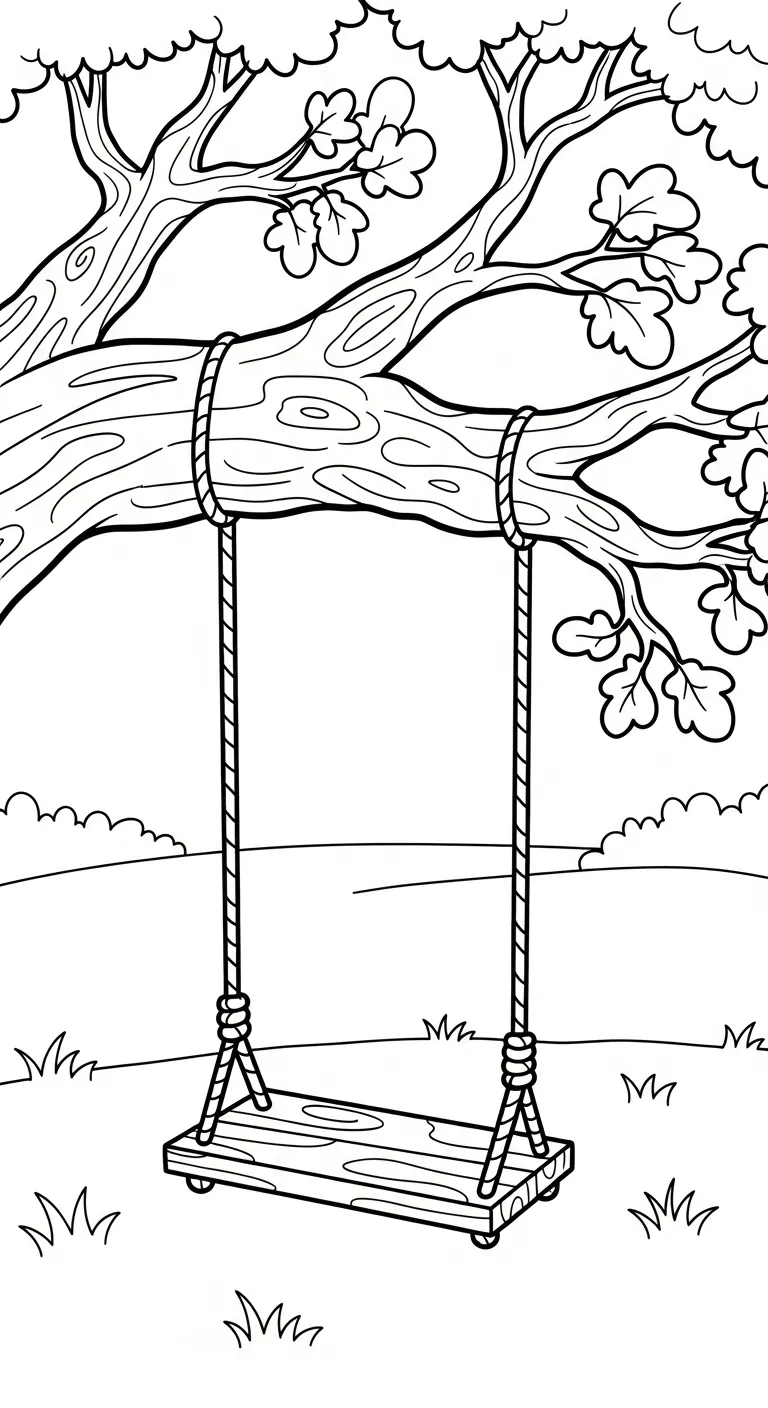 file tranh tô màu Tranh Tô Màu Xích Đu cho bé in