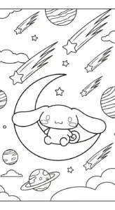 tải hình tô màu Cinnamoroll cho bé 3 tuổi