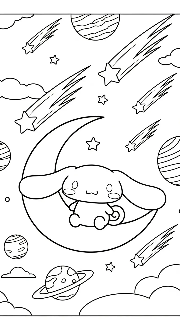 tải hình tô màu Cinnamoroll cho bé 3 tuổi