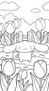 in tranh tô màu Cinnamoroll cho bé 6 tuổi