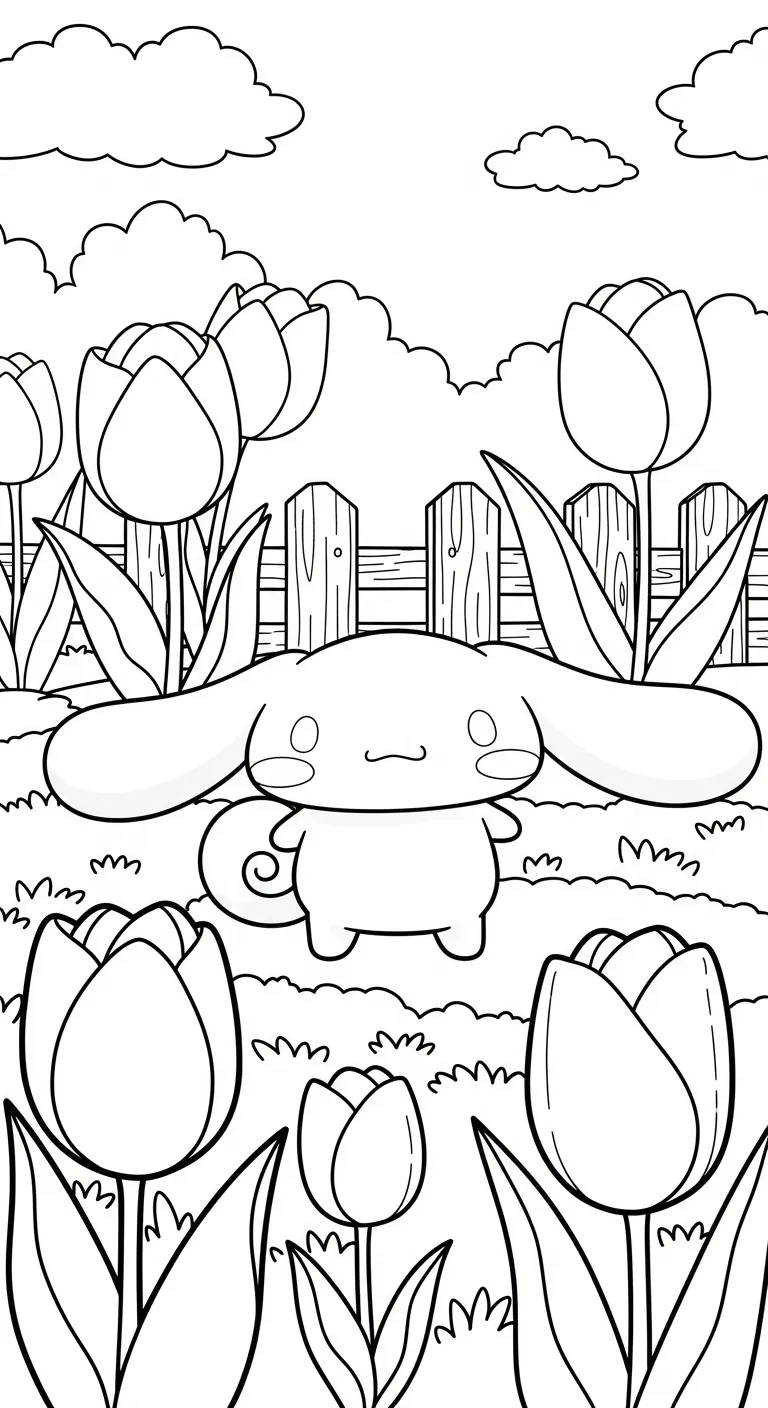 in tranh tô màu Cinnamoroll cho bé 6 tuổi