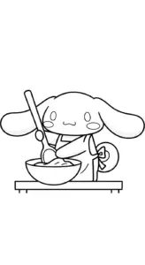 mẫu tranh tô màu Cinnamoroll cho bé