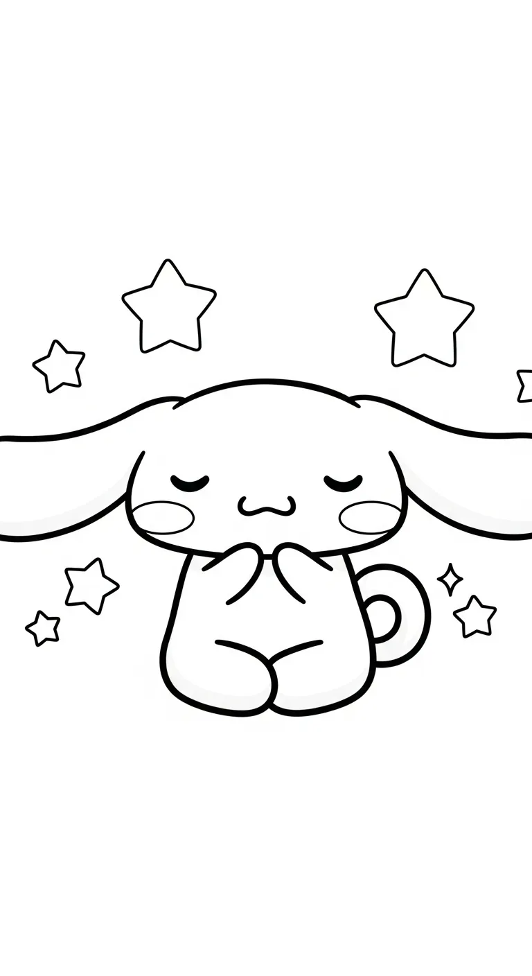 file tranh tô màu Cinnamoroll cho bé in