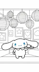 hình tô màu Cinnamoroll cho bé tải miễn phí
