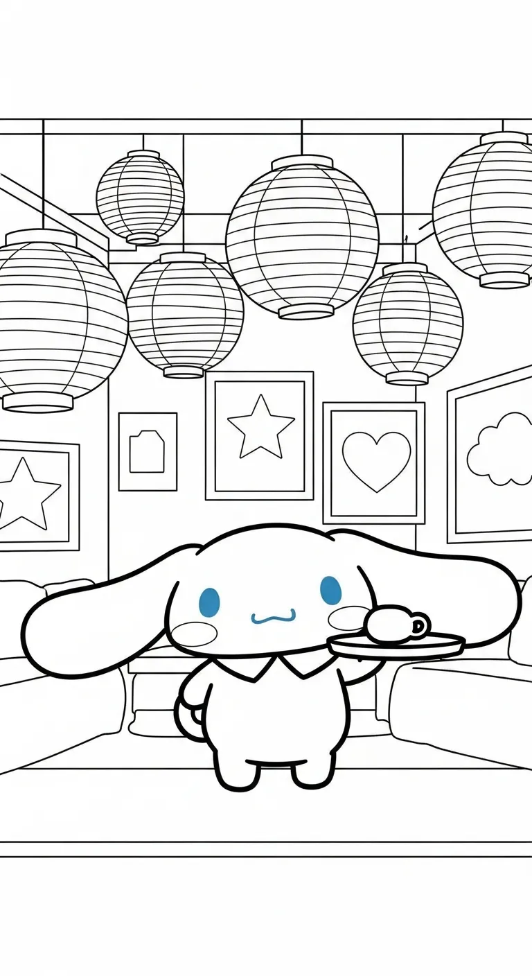 hình tô màu Cinnamoroll cho bé tải miễn phí 2