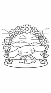 in tranh tô màu Cinnamoroll khổ A4