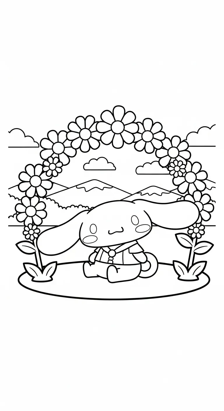 in tranh tô màu Cinnamoroll khổ A4