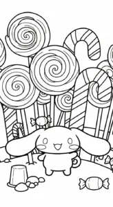 hình tô màu Cinnamoroll cho bé tải về