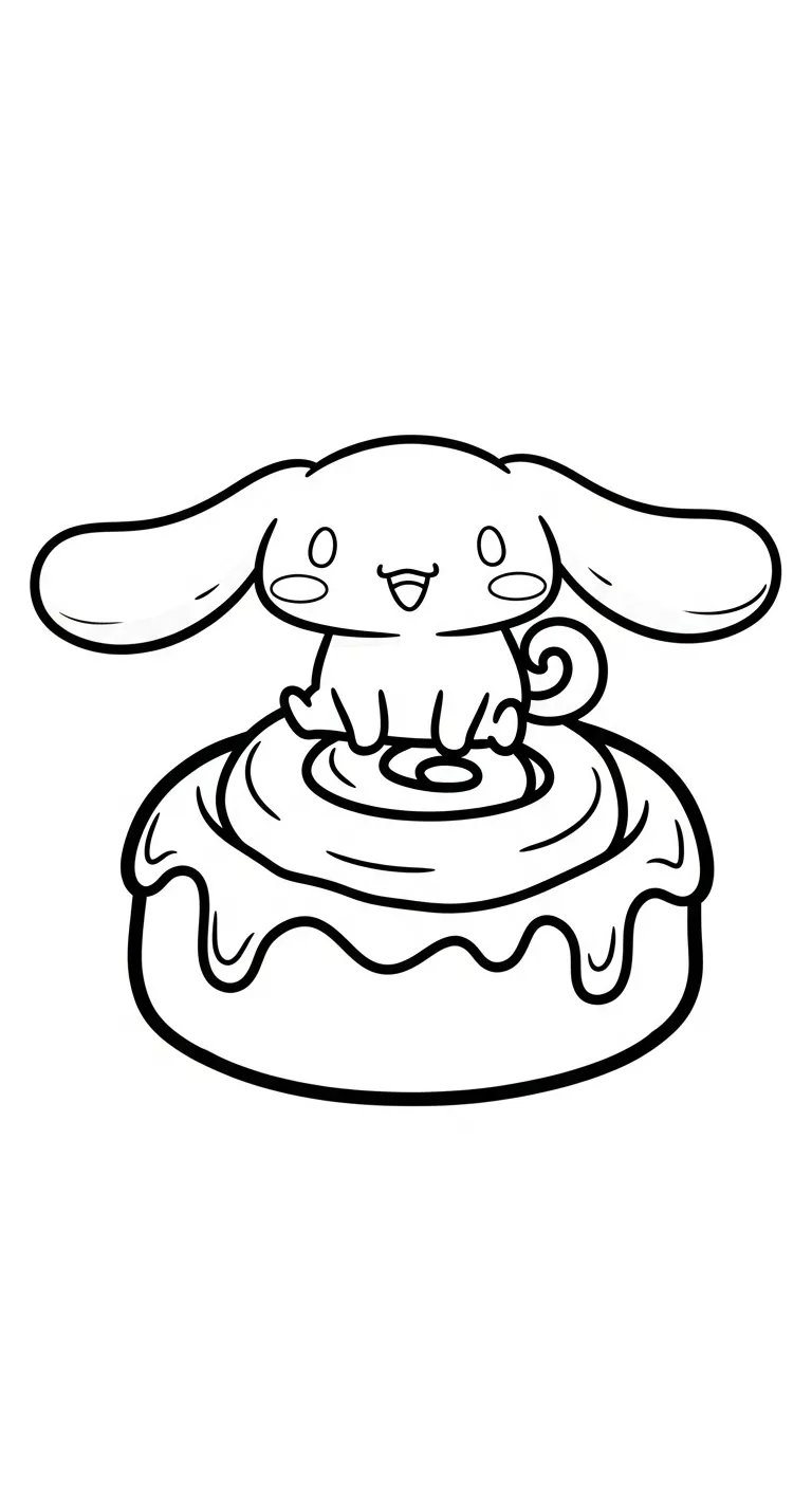 tranh tô màu Cinnamoroll cho bé tải miễn phí