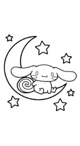 hình tô màu Cinnamoroll cho bé 6 tuổi miễn phí