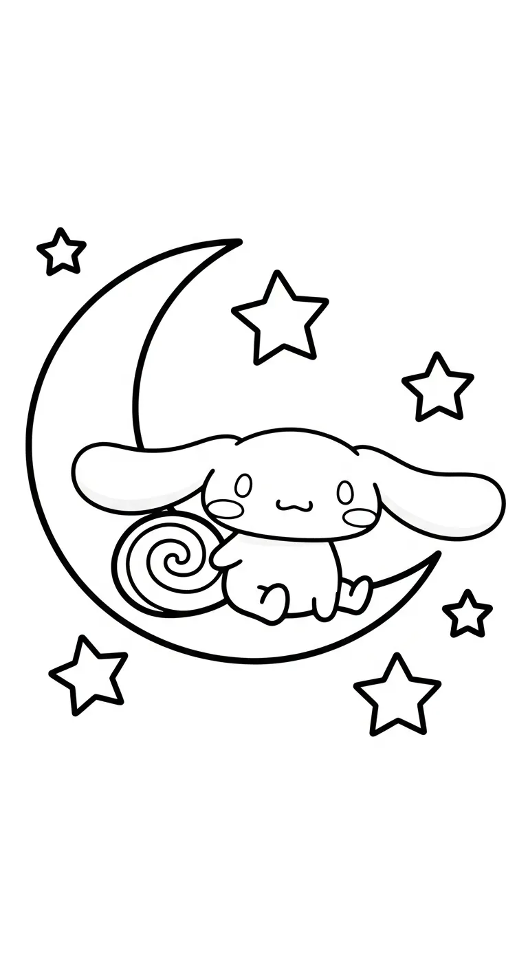 hình tô màu Cinnamoroll cho bé 6 tuổi miễn phí