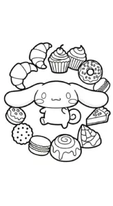 tải hình tô màu Cinnamoroll cho bé