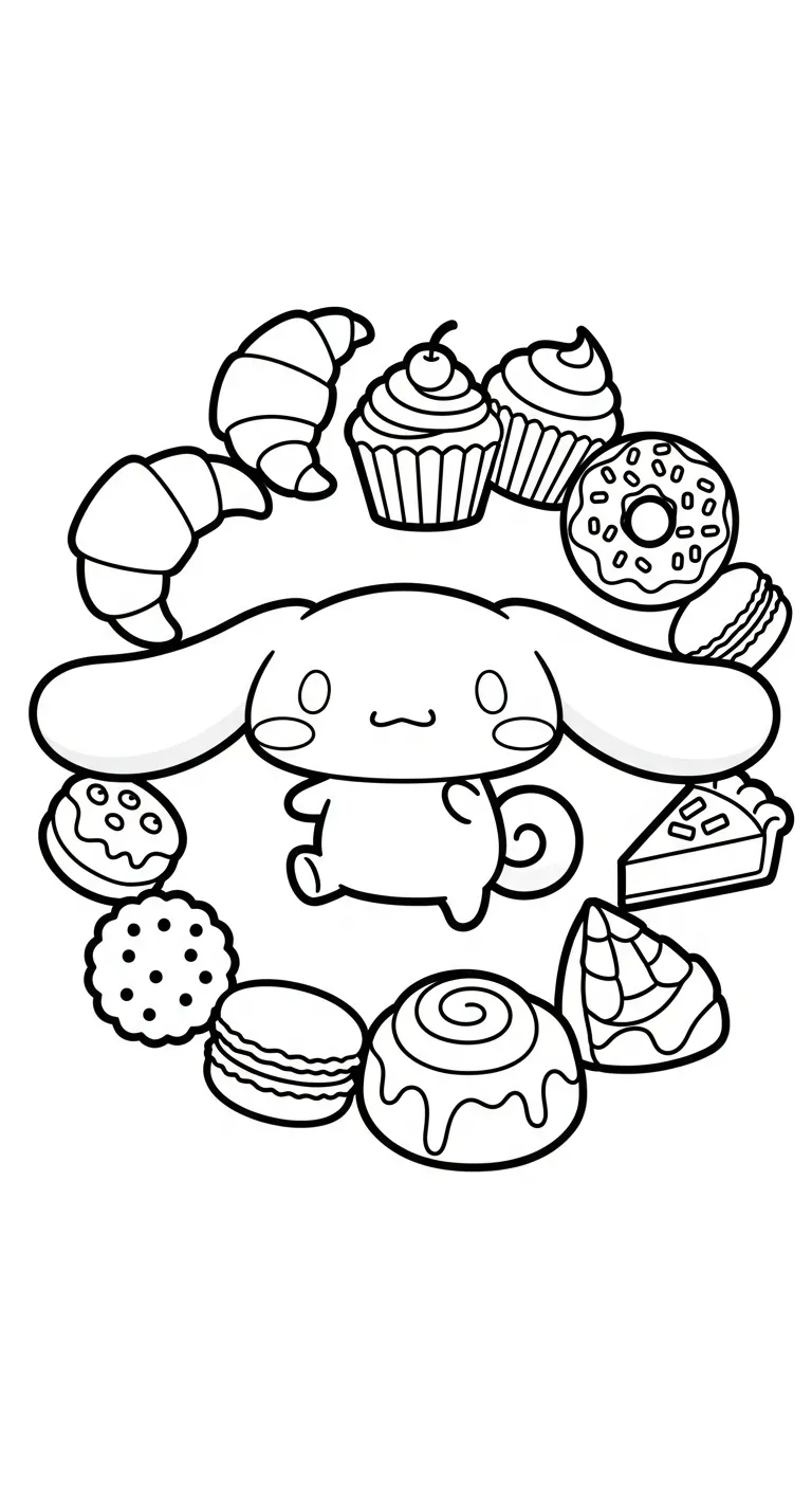 tải hình tô màu Cinnamoroll cho bé