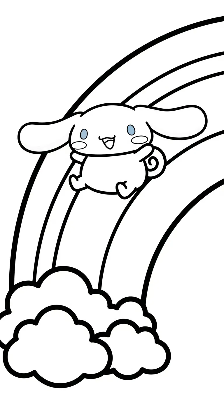 in hình tô màu Cinnamoroll cho bé 5 tuổi