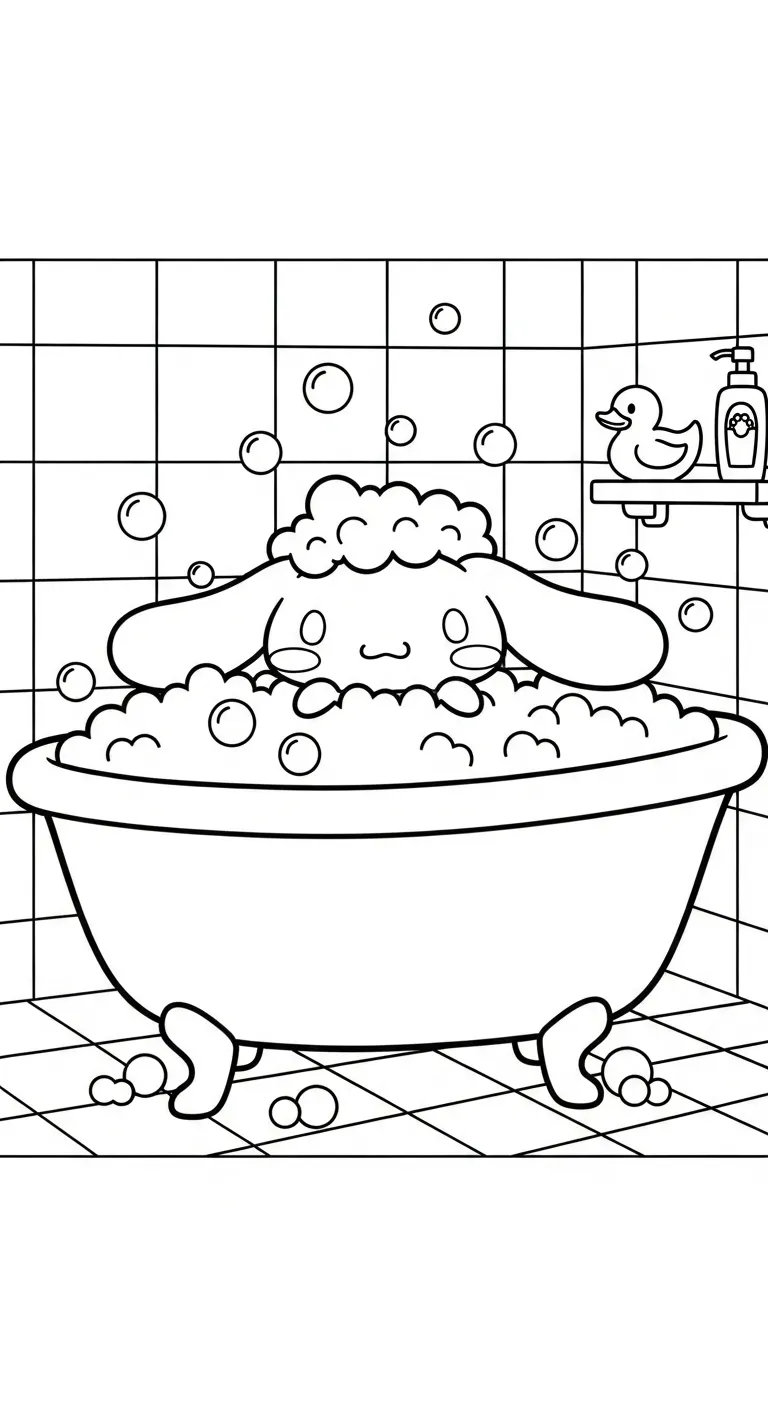 tải tranh tô màu Cinnamoroll cho bé miễn phí 1