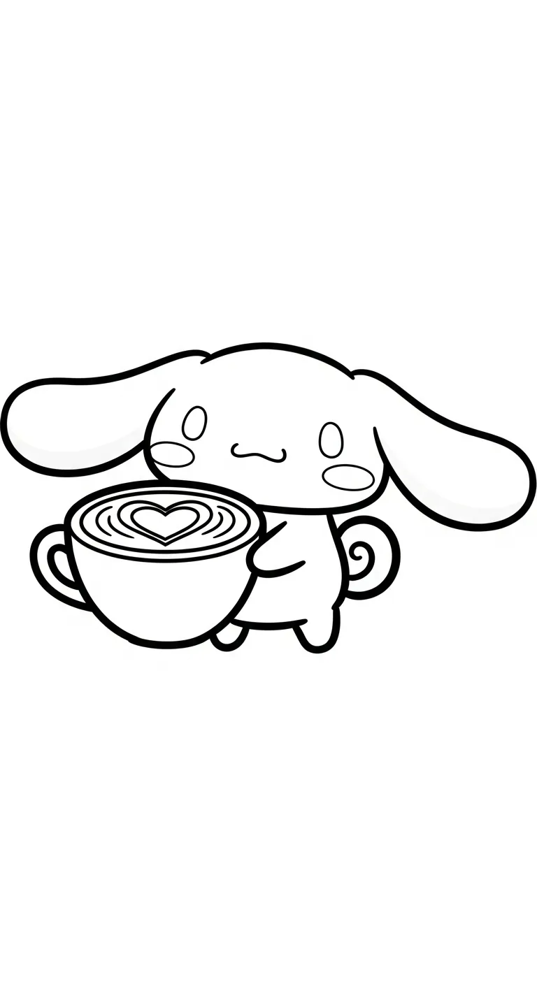 tranh tô màu Cinnamoroll cho bé 4 tuổi miễn phí