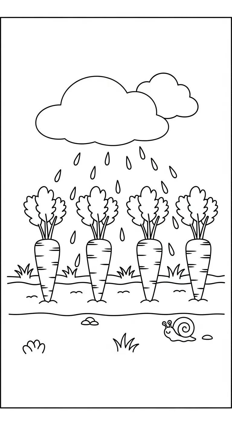 in tranh tô màu Trời Mưa cho bé 3 tuổi