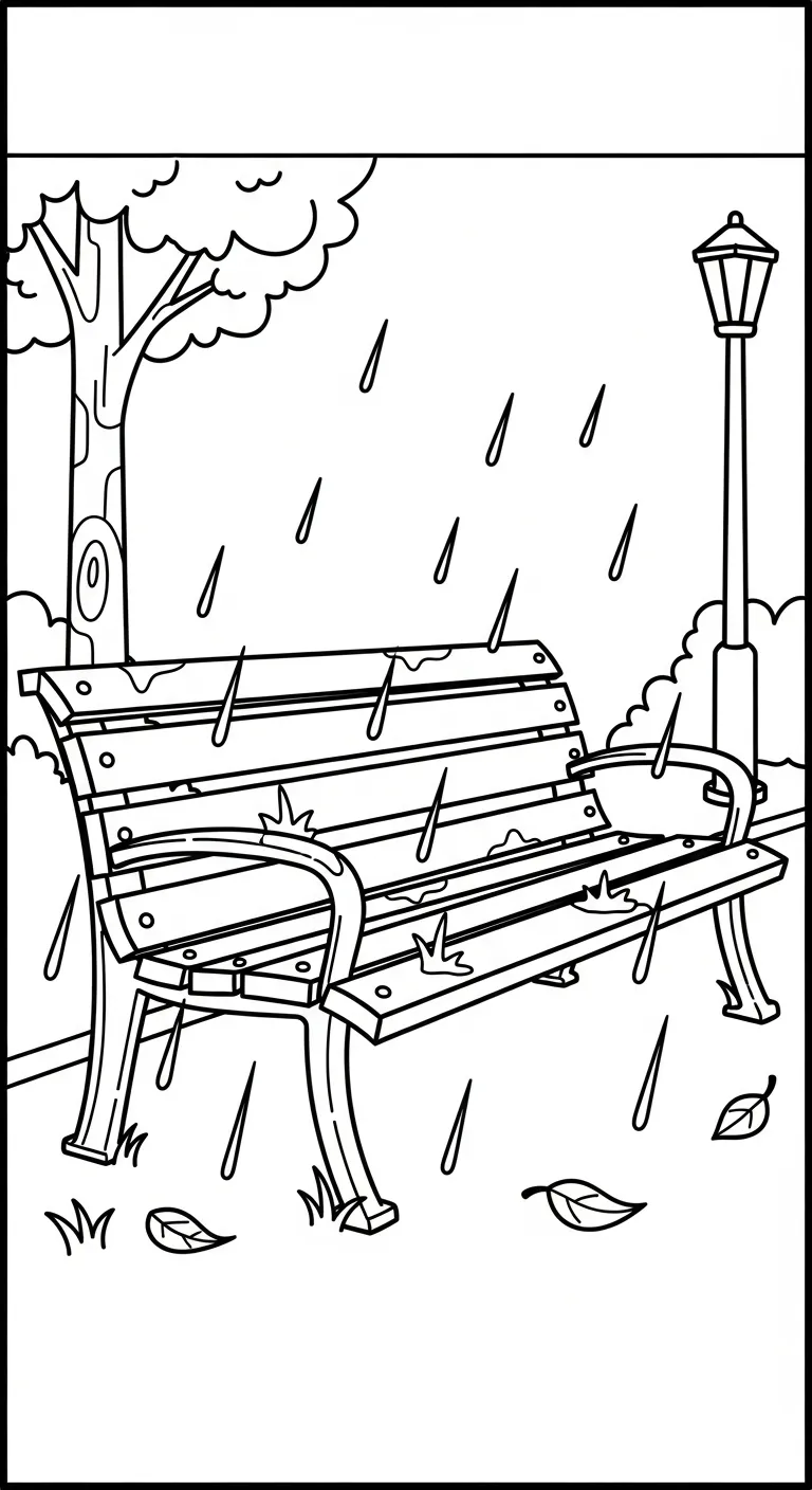 tải file tranh tô màu Trời Mưa