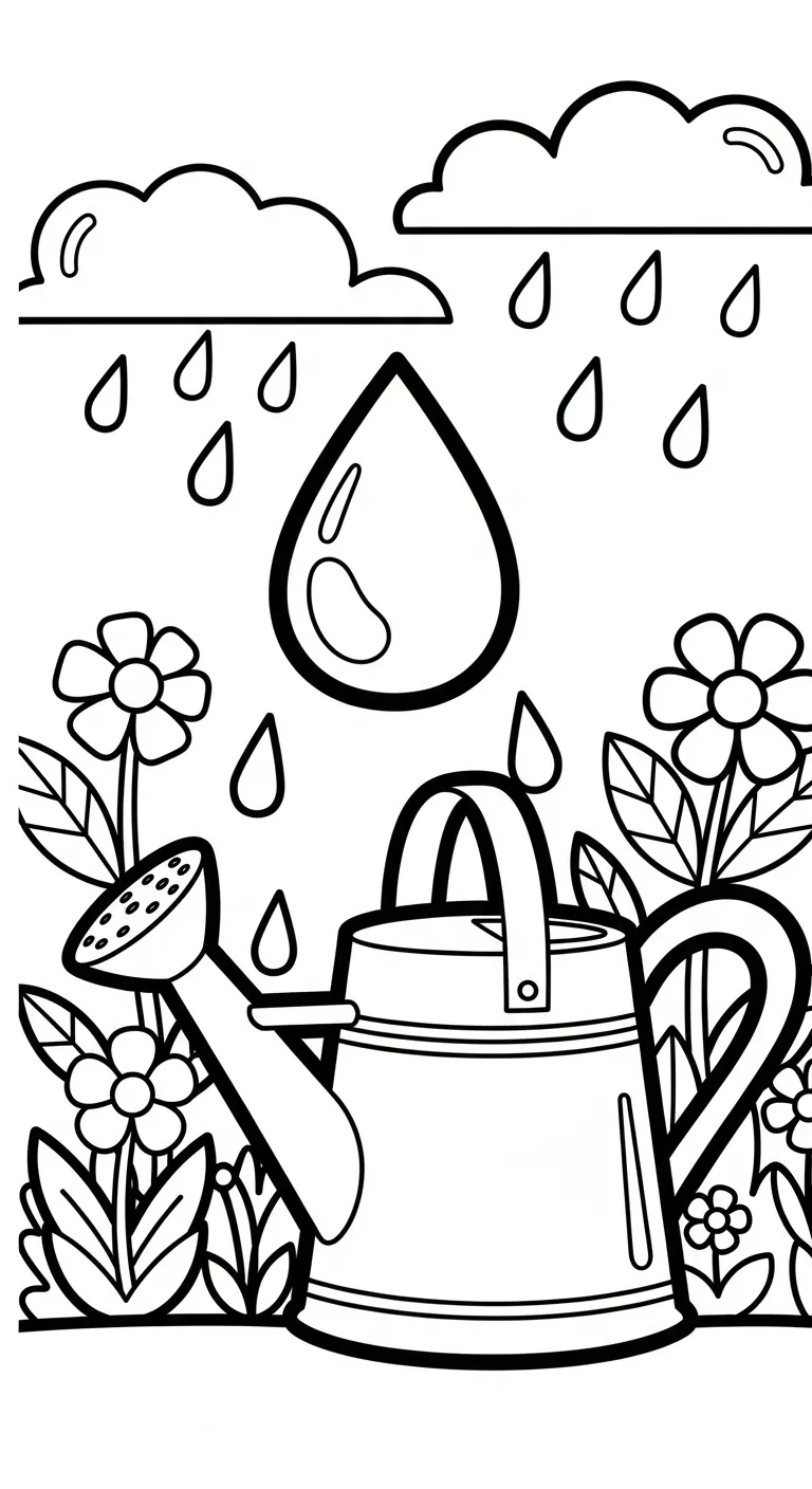 tải hình tô màu Trời Mưa cho bé 1