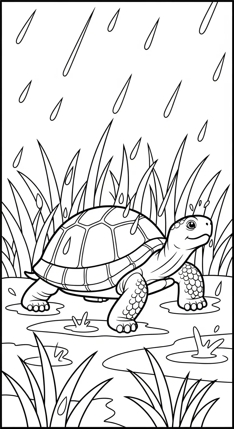 mẫu in hình tô màu Trời Mưa cho bé